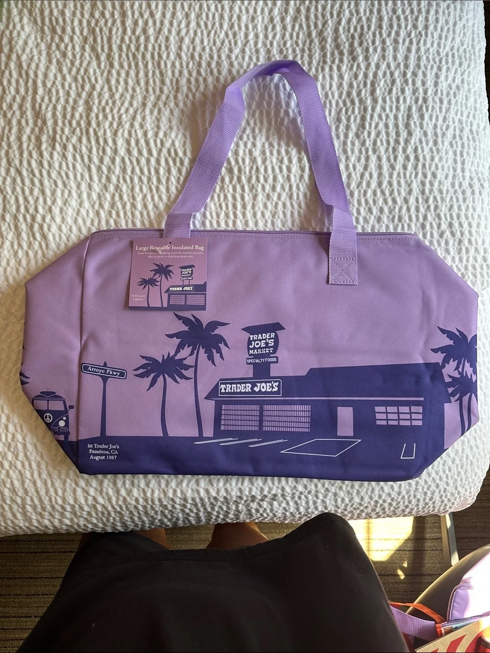 Trader Joe's Lavender Insulated Reusable Tote Bag
